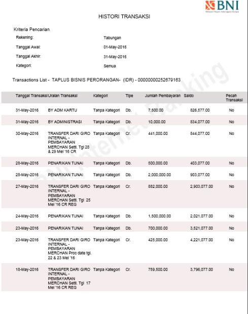 Detail Contoh Rekening Koran 3 Bulan Terakhir Nomer 27