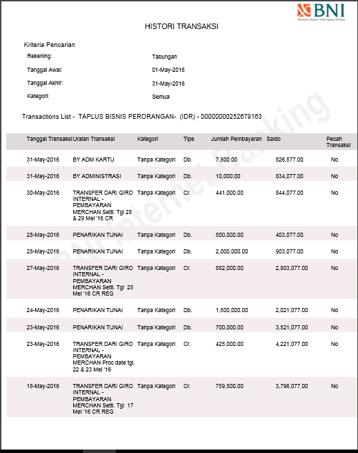 Detail Contoh Rekening Koran 3 Bulan Terakhir Nomer 30