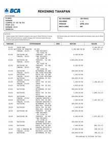 Detail Contoh Rekening Koran Bca Nomer 12