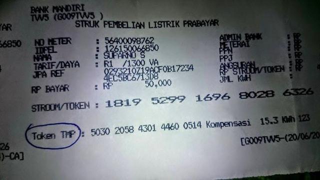 Detail Contoh Rekening Listrik Pulsa Nomer 2