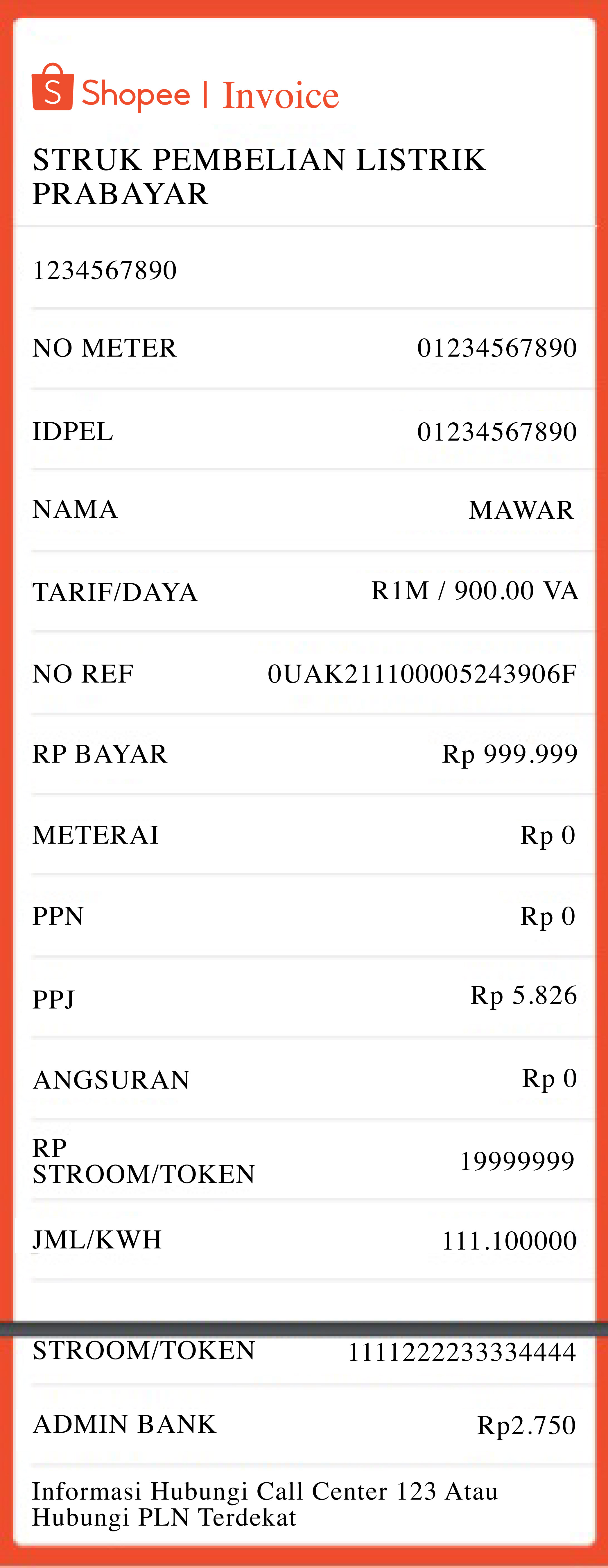 Detail Contoh Rekening Listrik Pulsa Nomer 20