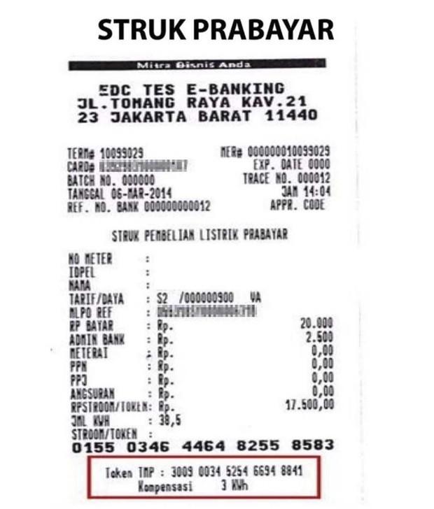 Detail Contoh Rekening Listrik Pulsa Nomer 8