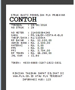 Detail Contoh Rekening Listrik Token Nomer 49