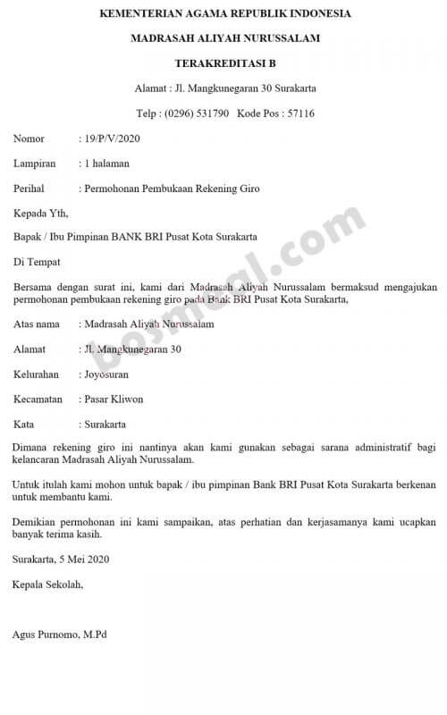 Detail Contoh Rekomendasi Buka Rekening Bank Nomer 37