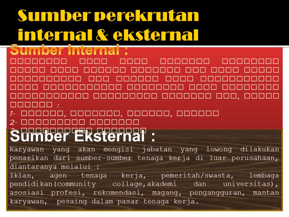 Detail Contoh Rekrutmen Internal Dan Eksternal Nomer 11