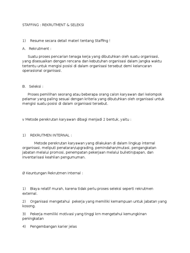 Detail Contoh Rekrutmen Internal Dan Eksternal Nomer 3