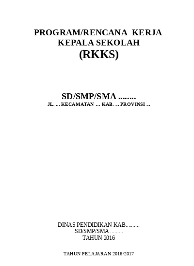 Detail Contoh Rencana Kerja Sekolah Nomer 28