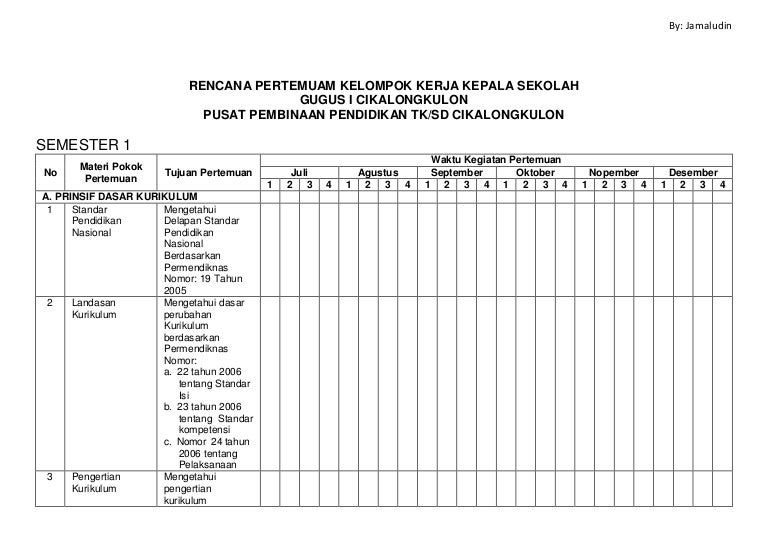 Detail Contoh Rencana Kerja Sekolah Nomer 43