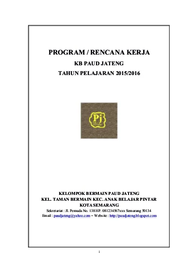 Detail Contoh Rencana Kerja Tahunan Paud Nomer 17