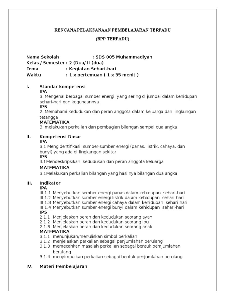 Detail Contoh Rencana Pembelajaran Nomer 15