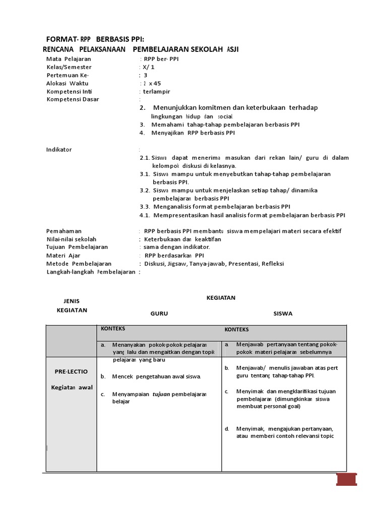 Detail Contoh Rencana Pembelajaran Nomer 37