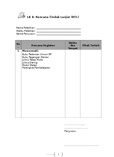 Detail Contoh Rencana Tindak Lanjut Nomer 32