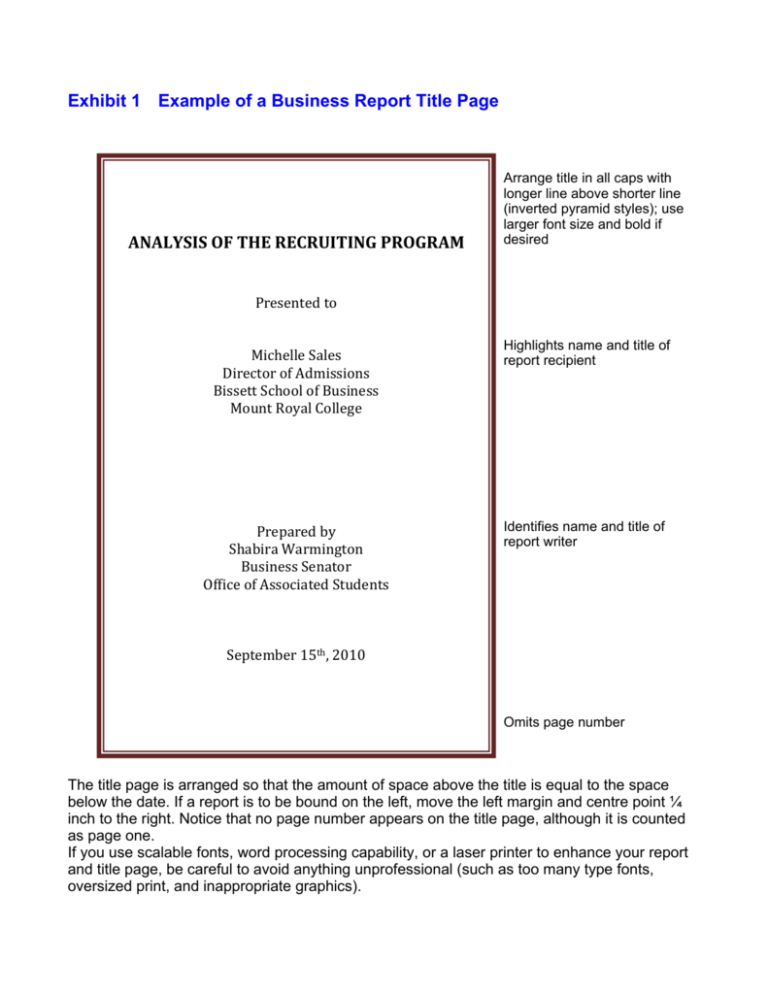 Detail Contoh Report Presentation Nomer 52