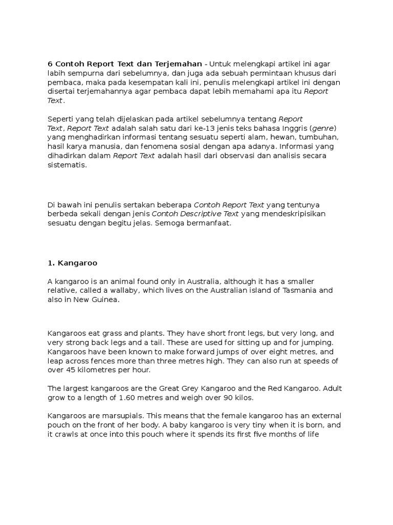 Contoh Report Text Panjang - KibrisPDR