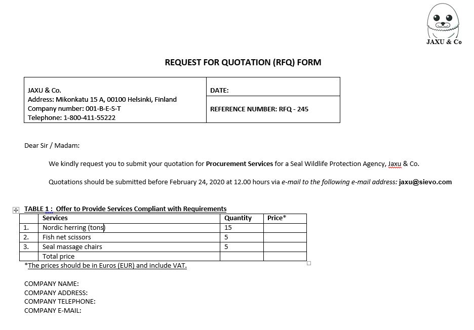 Contoh Request For Quotation - KibrisPDR