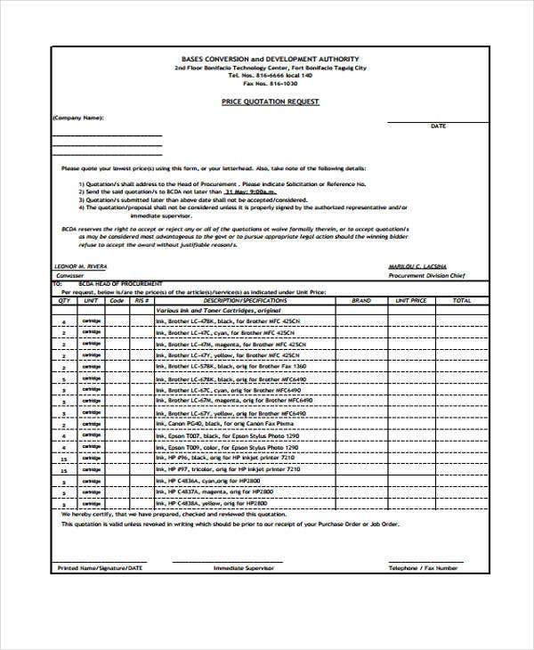 Detail Contoh Request For Quotation Nomer 42