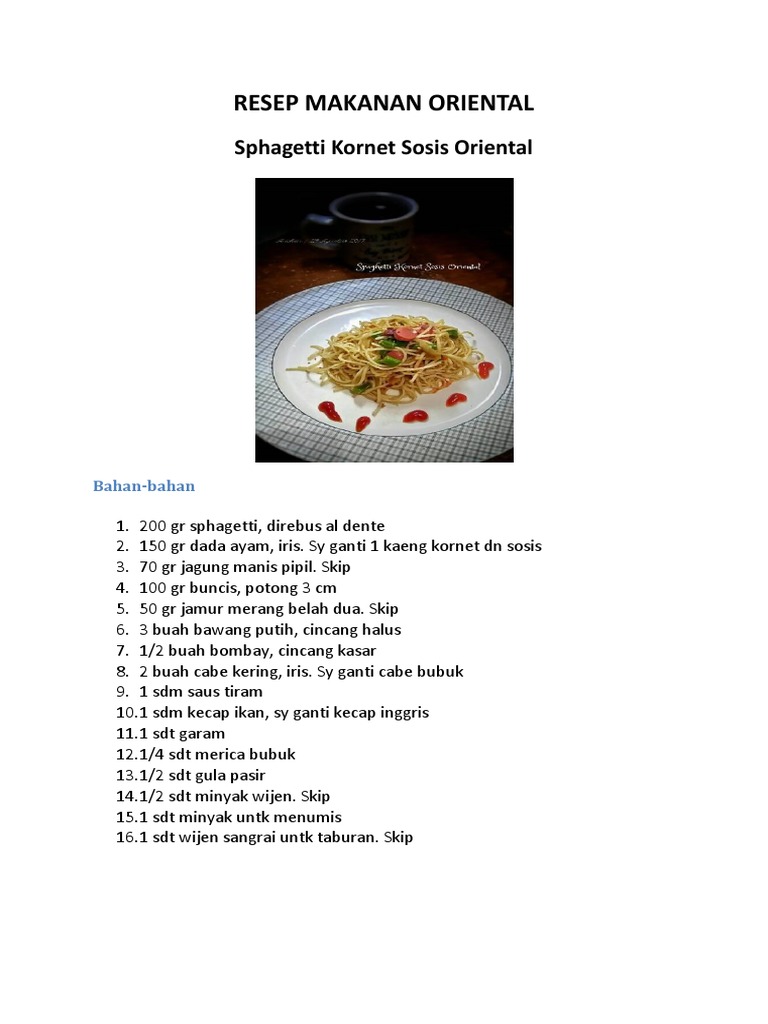 Contoh Resep Makanan - 52+ Koleksi Gambar