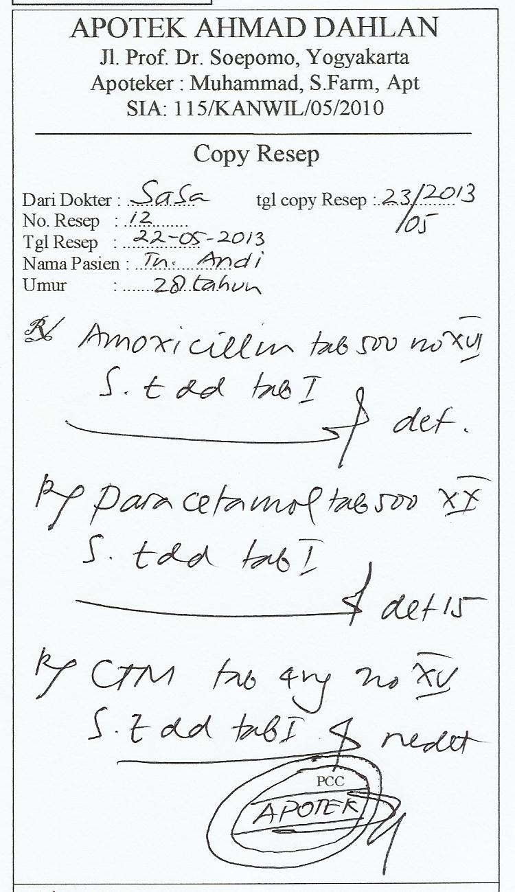 Detail Contoh Resep Obat Nomer 7