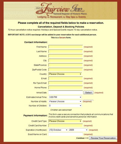 Detail Contoh Reservation Form Nomer 31