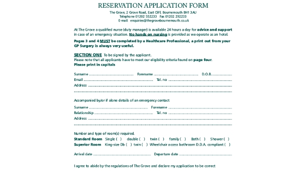 Detail Contoh Reservation Form Nomer 7
