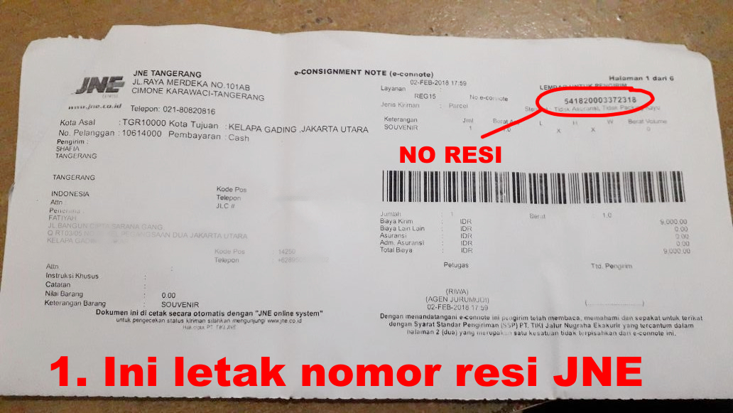 Detail Contoh Resi Pengiriman Barang Nomer 5