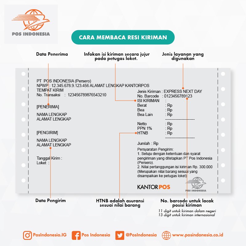 Detail Contoh Resi Pos Indonesia Nomer 11