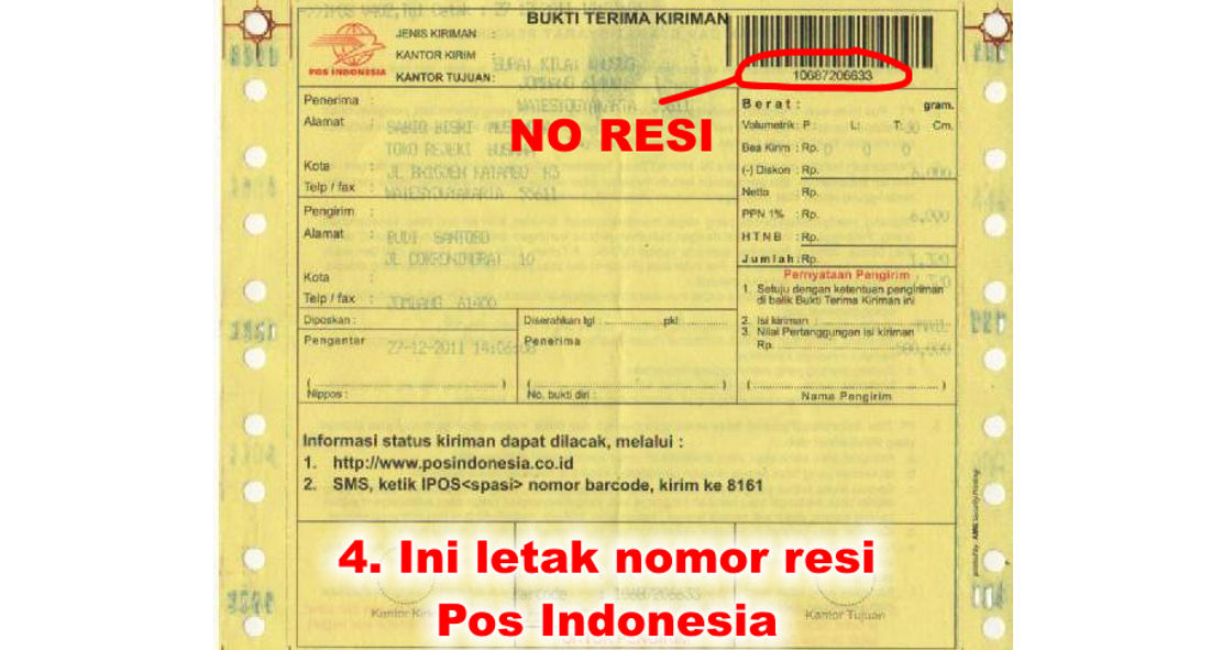 Detail Contoh Resi Pos Indonesia Nomer 10
