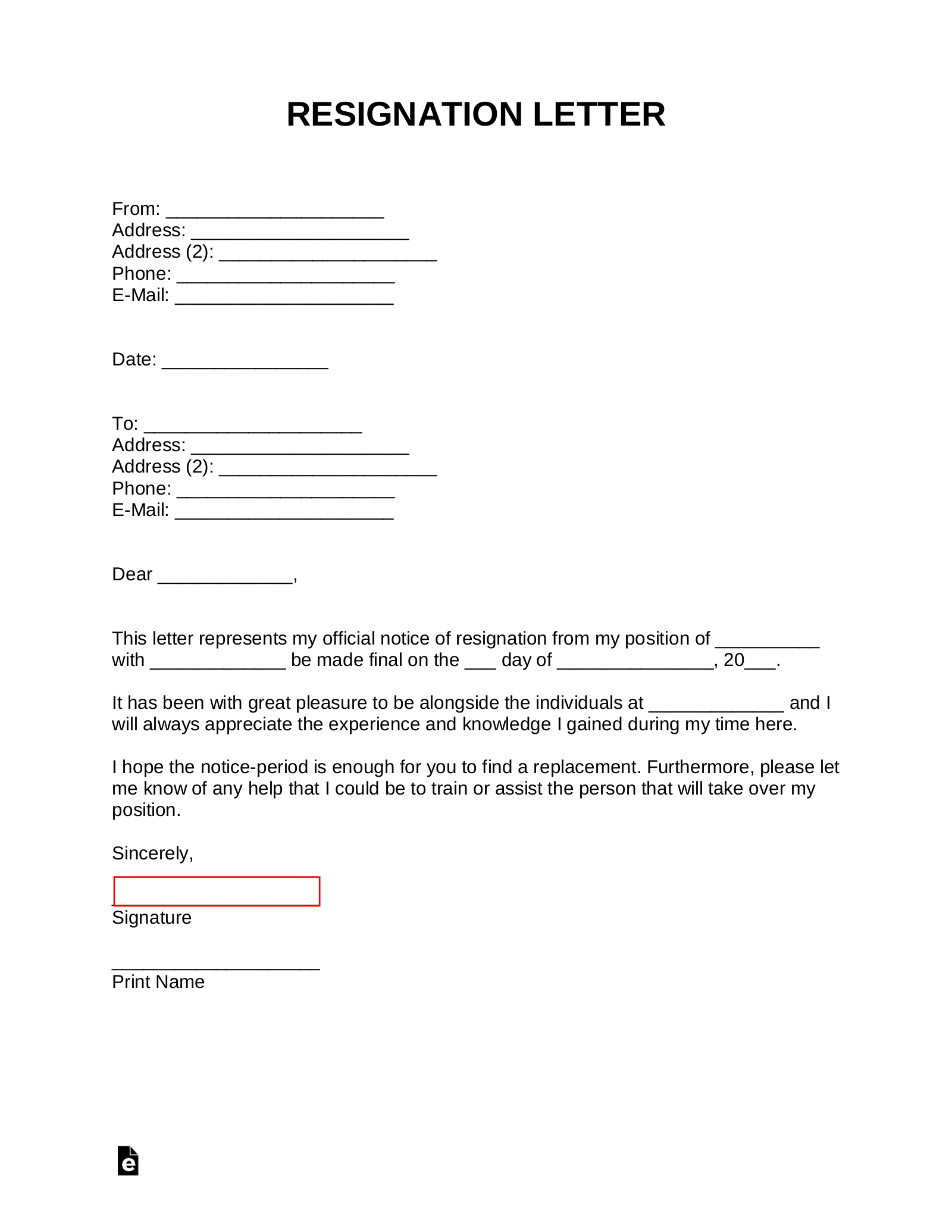 Detail Contoh Resign Letter Nomer 28
