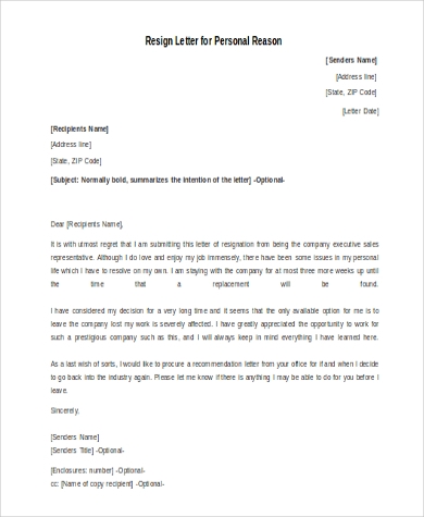 Detail Contoh Resign Letter Nomer 29