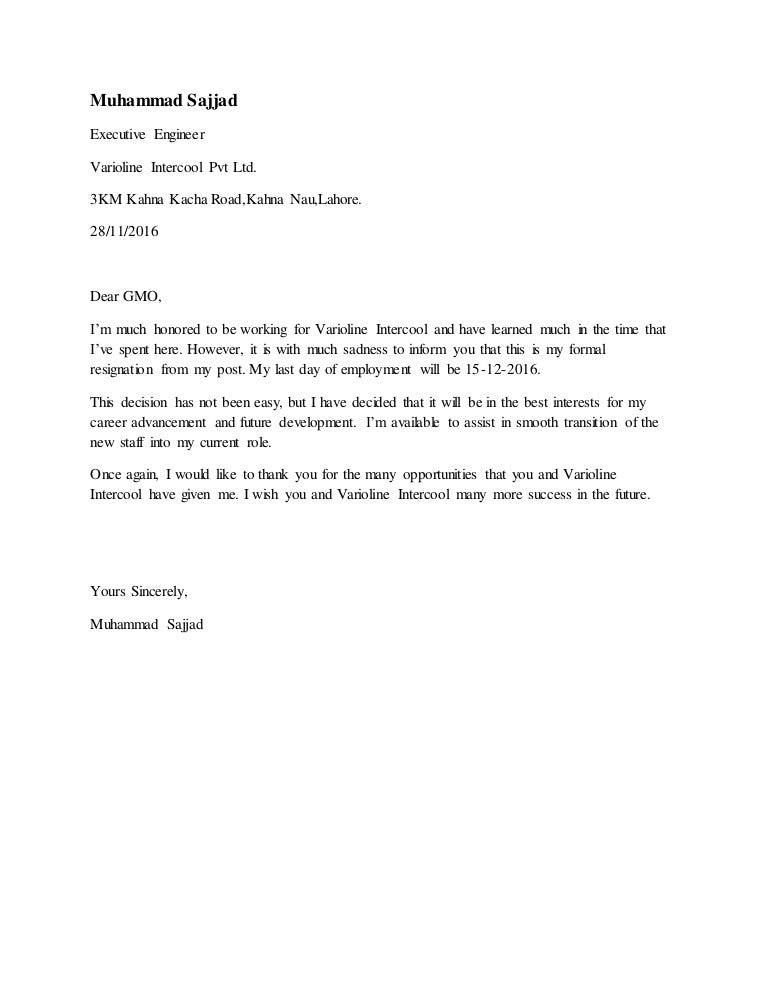 Detail Contoh Resign Letter Nomer 5