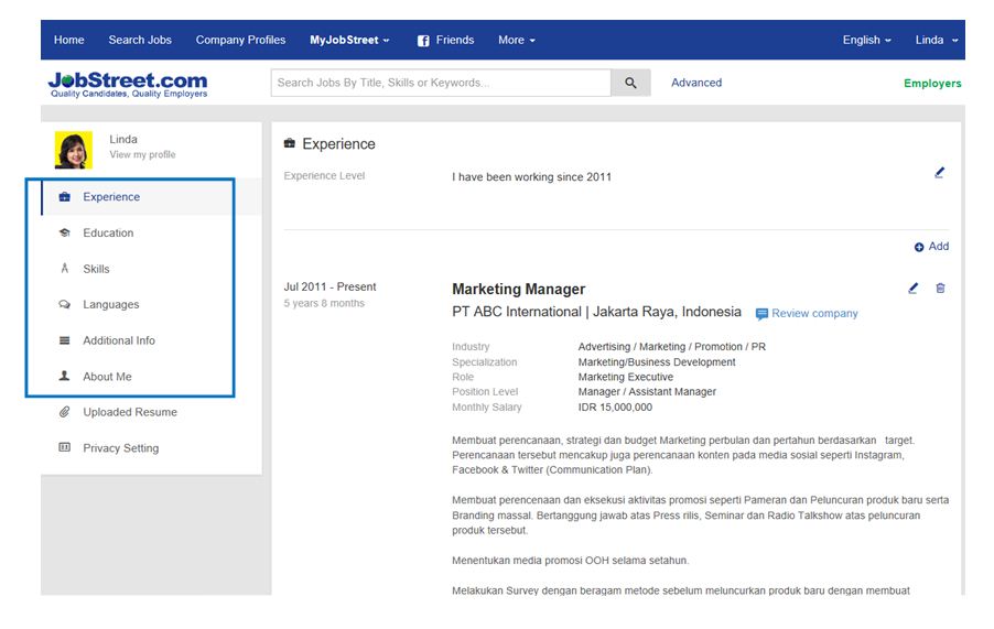 Detail Contoh Resume Jobstreet Nomer 17