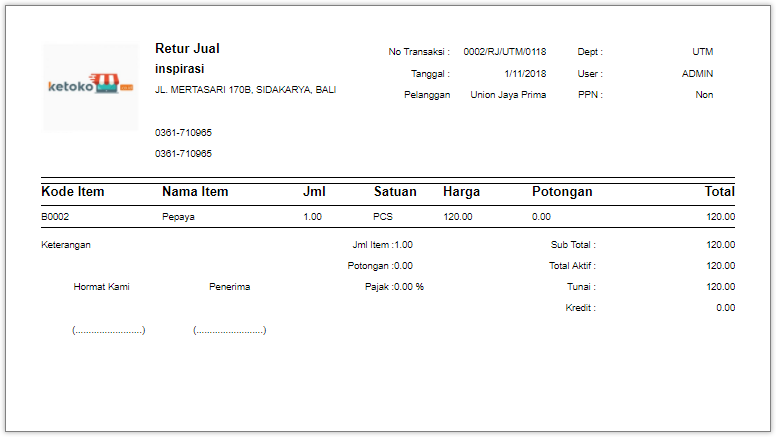 Detail Contoh Retur Pembelian Nomer 9