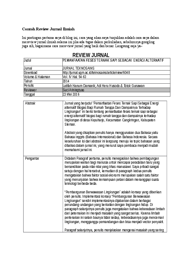 Contoh Review Jurnal Kesehatan