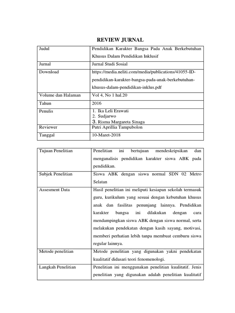 Detail Contoh Review Jurnal Pendidikan Nomer 11