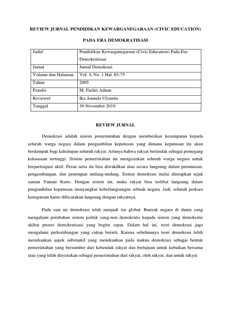 Detail Contoh Review Jurnal Pendidikan Nomer 21