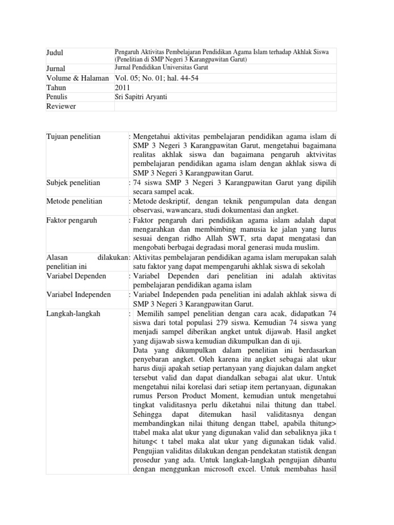 Detail Contoh Review Jurnal Pendidikan Nomer 24