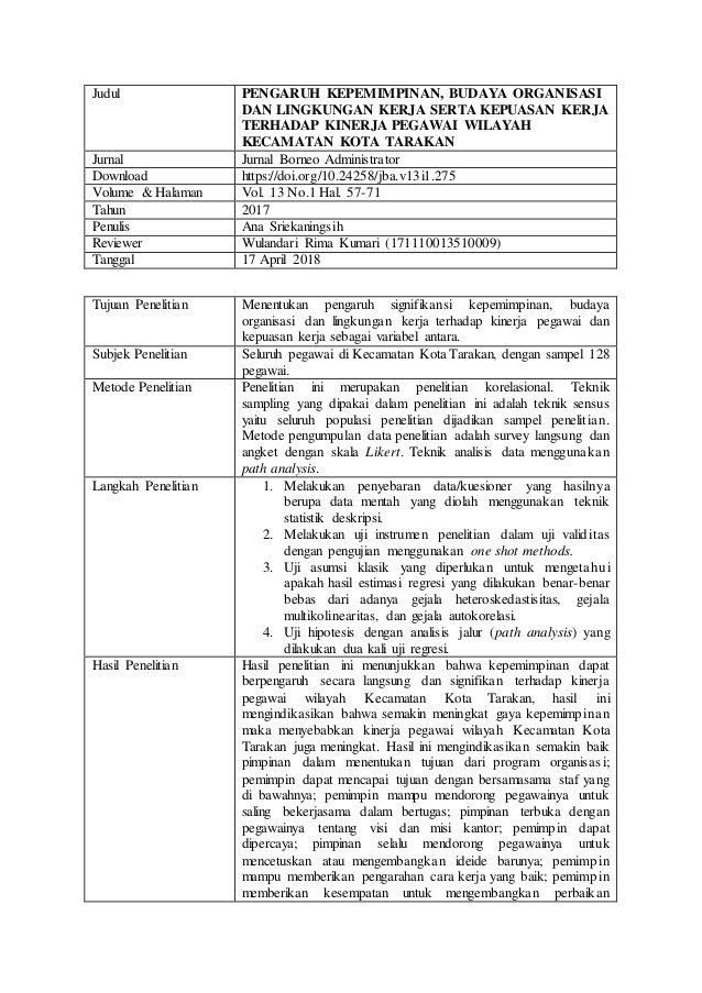 Contoh Review Jurnal Penelitian - KibrisPDR