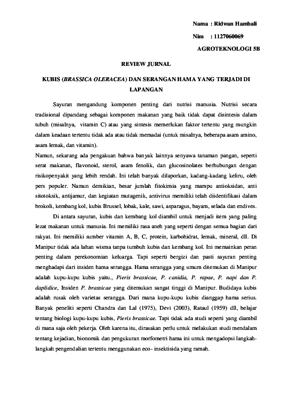 Detail Contoh Review Jurnal Pertanian Nomer 11