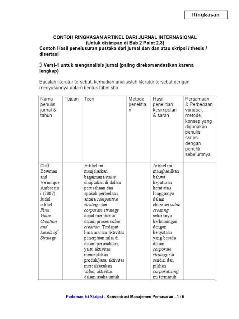 Detail Contoh Ringkasan Jurnal Nomer 52