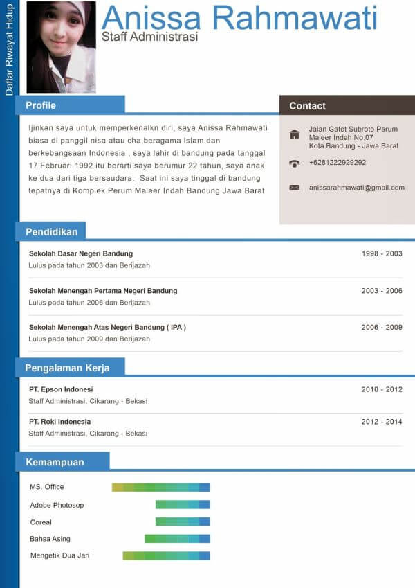 Detail Contoh Ringkasan Profil Diri Nomer 13