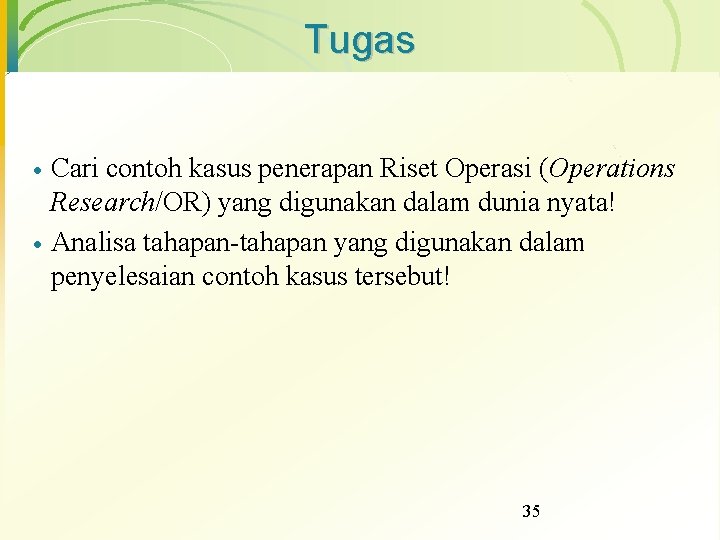 Detail Contoh Riset Operasi Nomer 31