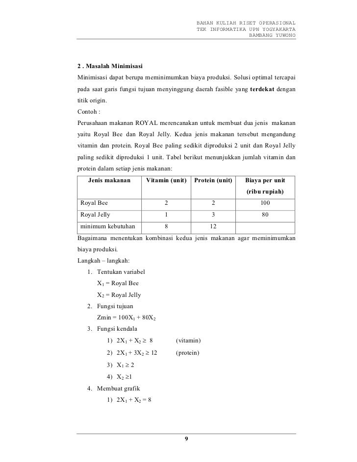 Detail Contoh Riset Operasi Nomer 7