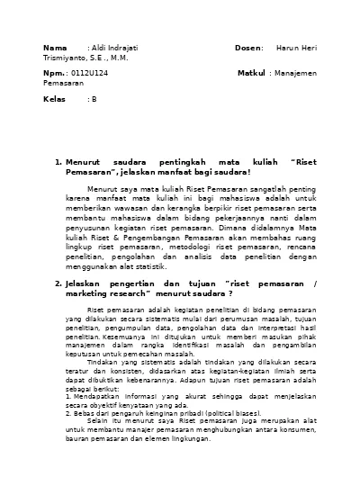 Detail Contoh Riset Pemasaran Nomer 23