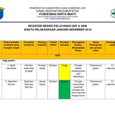 Detail Contoh Risk Register Nomer 44