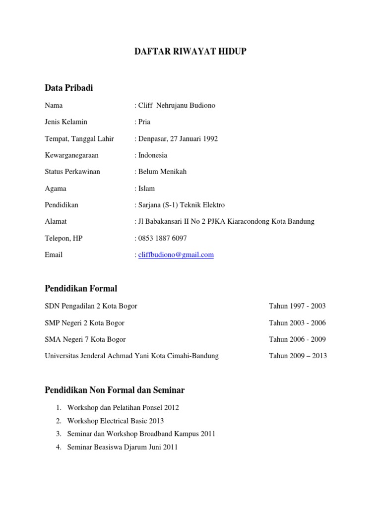 Detail Contoh Riwayat Organisasi Nomer 26