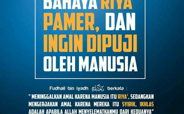 Detail Contoh Riya Dalam Ibadah Nomer 29