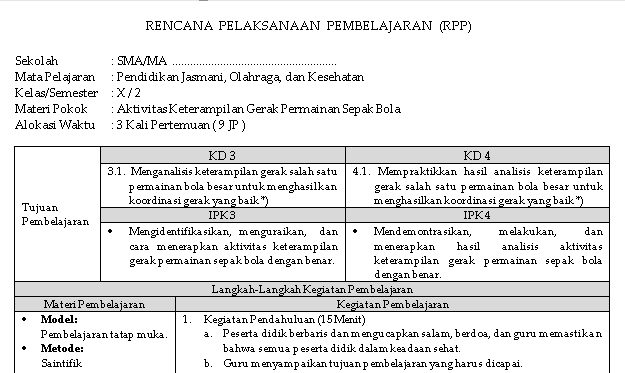 Detail Contoh Rpp 1 Lembar Sma Nomer 38