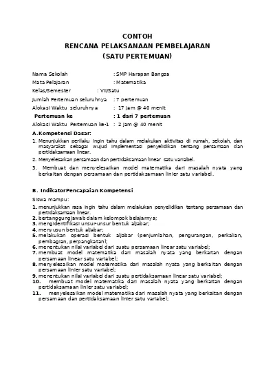 Detail Contoh Rpp Dan Silabus Nomer 40