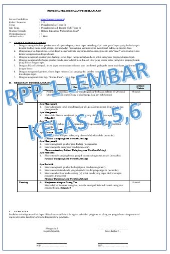 Detail Contoh Rpp K13 Sd Nomer 44