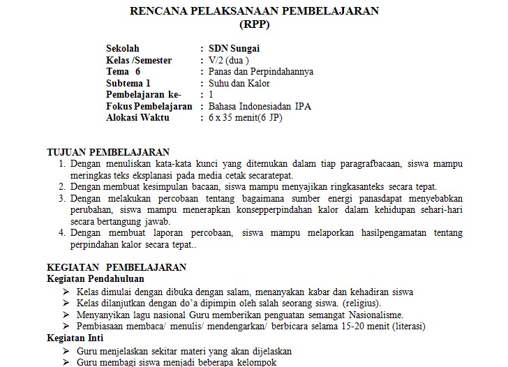 Detail Contoh Rpp Kelas 1 Nomer 15